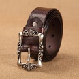 Twocolor womens retro cowhide new wide embossed pattern casual belt leatherpicture11